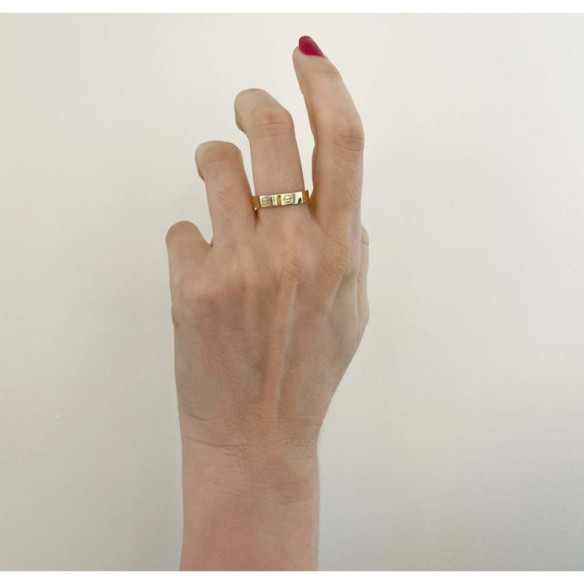 Anillo de Oro Tornillos Armonía 4mm - Anéis de ouro sem pedras