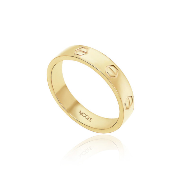 Anillo de Oro Tornillos Armonía 4mm - Bagues d'or sans pierres