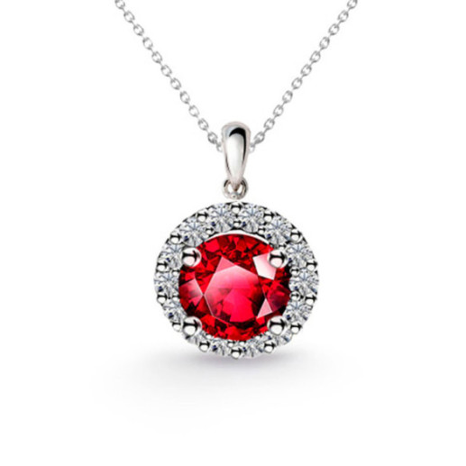 Ruby Carnation Pendant 0.60 - Red Stone Pendants