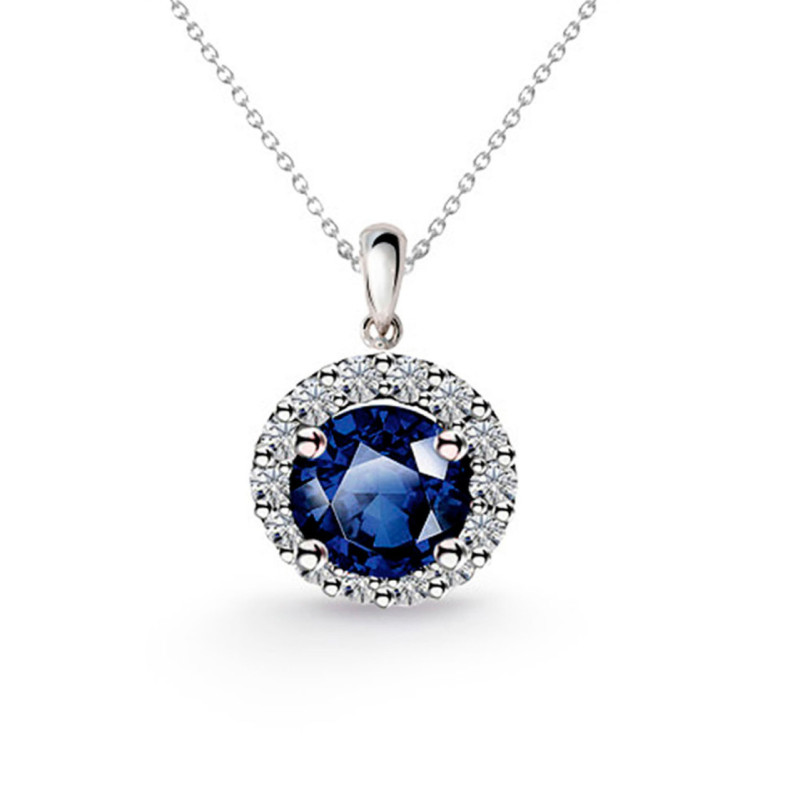 Colgante Zafiro Clavel 0.60 - Blaue Steine Anhänger