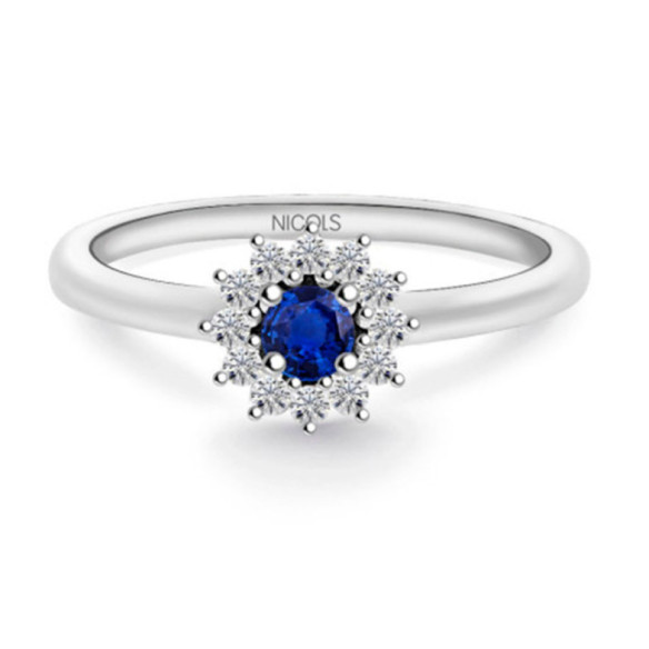 Anillo Zafiro Margarita 0.24 - ANILLOS