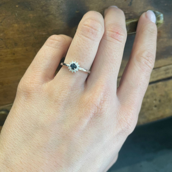 Anillo Zafiro Margarita 0.24 - ANILLOS