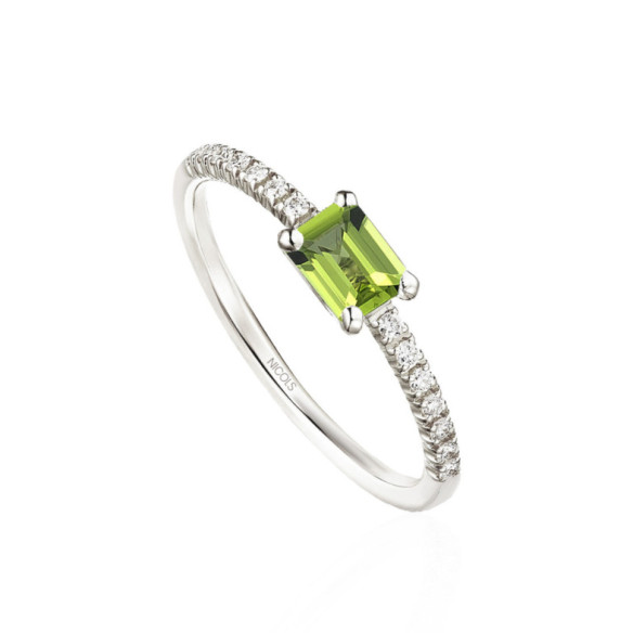 Anillo Peridoto Delphina Diamantes Oro Blanco - Ringe andere Edelsteine