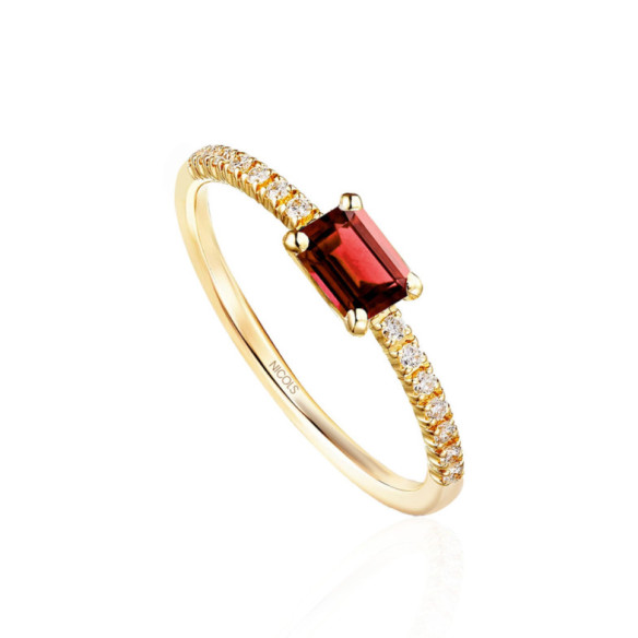 Anillo Granate Delphina Diamantes Oro Amarillo - Ringe andere Edelsteine