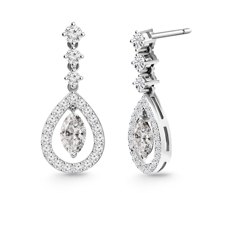 Pendientes Diamantes Leticia 1.20 - Brautohrringe
