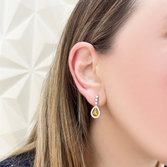 Pendientes Citrinos y Diamantes Leticia - Orecchini della sposa