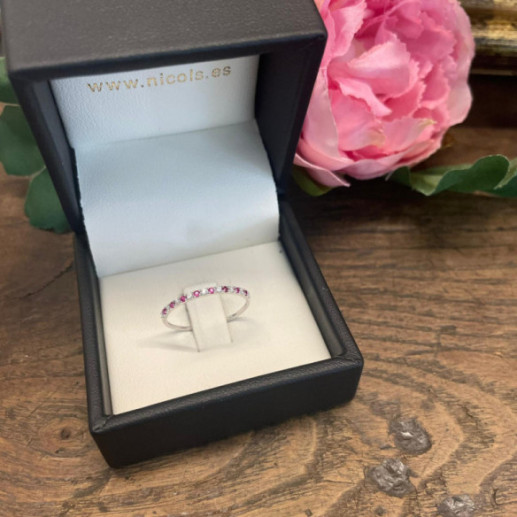 Anillo Diamantes Rubí Azalea 0.06 Oro Blanco - Anillos de Promesa Diamantes 2