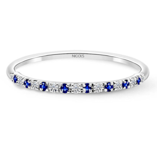 Anillo Diamantes Zafiro Azalea 0.06 Oro Blanco - Anelli zaffiro
