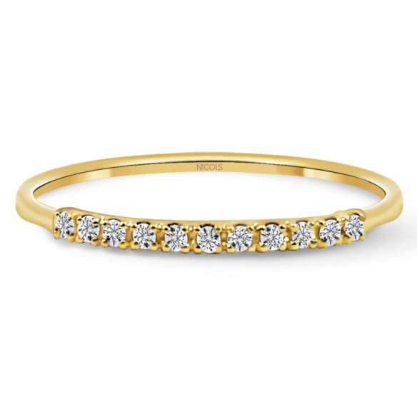 Anillo Diamantes Azalea 0.07 Oro Amarillo - Génial