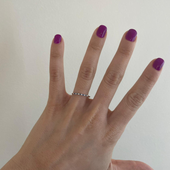 Anillo Diamantes Zafiro Azalea 0.04 Oro Blanco - ANILLOS