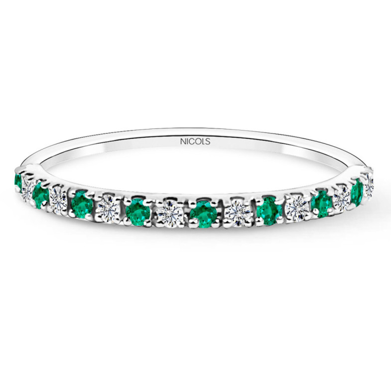 Emerald Azalea Diamond Ring 0.12 White Gold - Rings