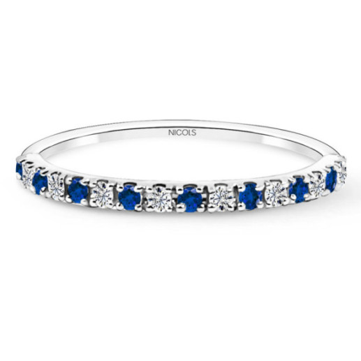 Anillo Diamantes Zafiro Azalea 0.12 Oro Blanco - Anelli zaffiro