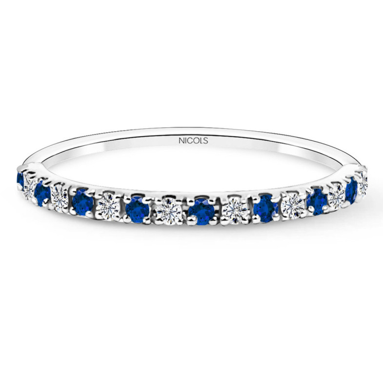 Anillo Diamantes Zafiro Azalea 0.12 Oro Blanco - Anéis de safira