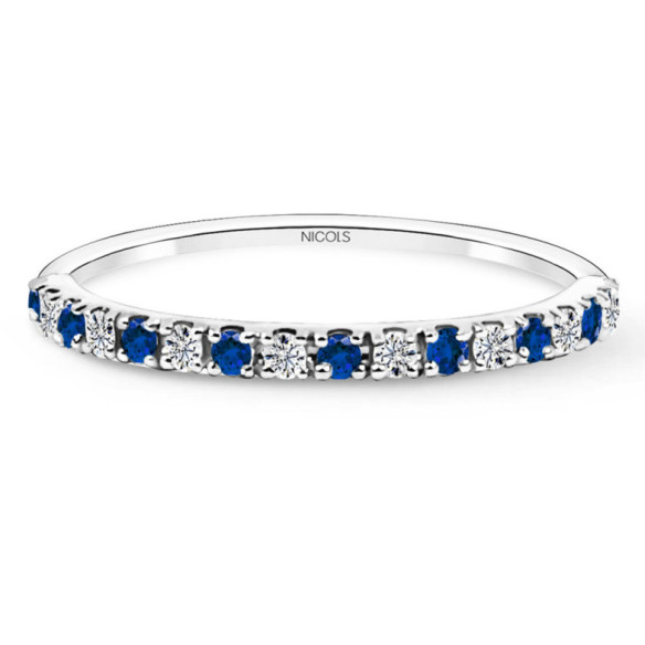 Anillo Diamantes Zafiro Azalea 0.12 Oro Blanco - Anillos de Zafiro