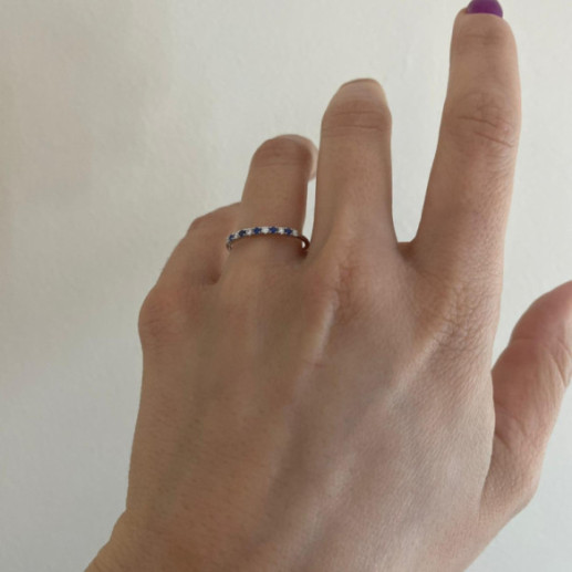 Azalea Sapphire Diamond Ring 0.08 White Gold - Sapphire rings 2
