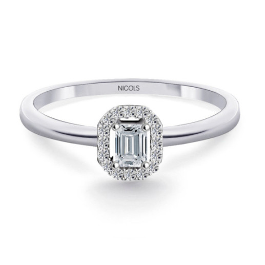 Anillo diamantes Angie talla Esmeralda 0.35 - Bagues de fiançailles d'anniversaire