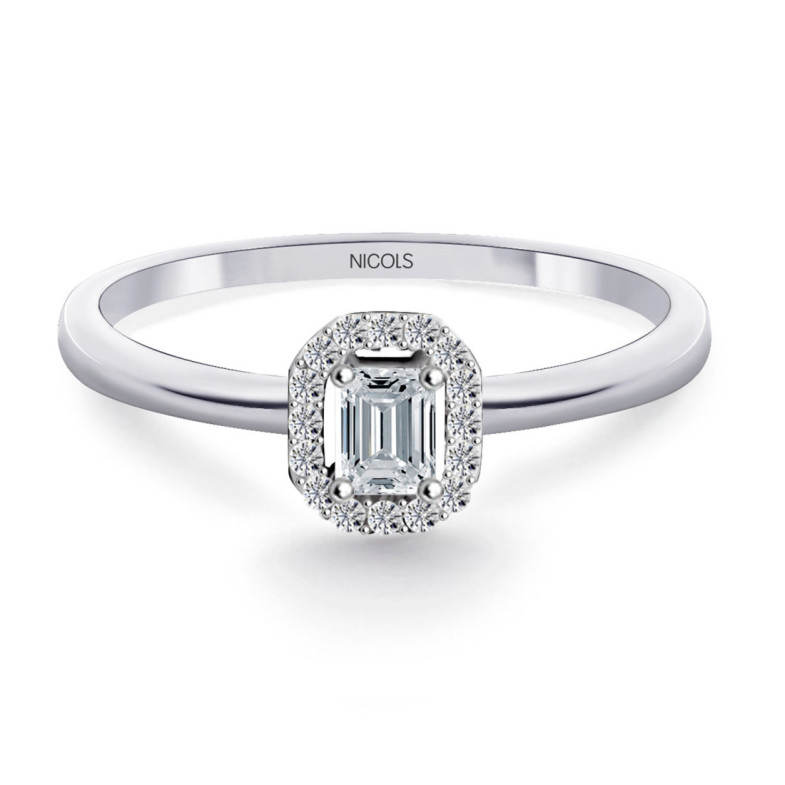 Anillo diamantes Angie talla Esmeralda 0.35 - Compromisso de aniversário de anéis