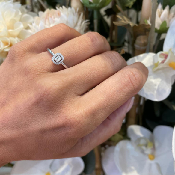 Anillo diamantes Angie talla Esmeralda 0.35 - Compromisso de aniversário de anéis