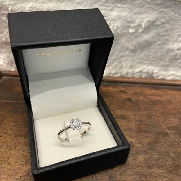 Anillo diamantes Angie talla Esmeralda 0.35 - Bagues de fiançailles d'anniversaire