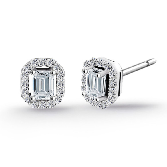 Pendientes Diamantes Angie talla Esmeralda 0.70 - Boucles d'oreilles en diamant