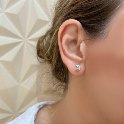 Pendientes Diamantes Angie talla Esmeralda 0.70 - Pendientes de Diamantes 2