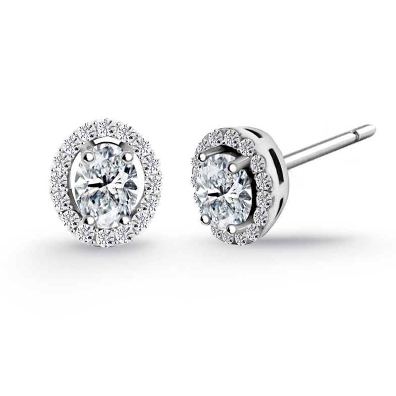Angie Diamond Earrings Oval size 0.66 - Diamond Earrings