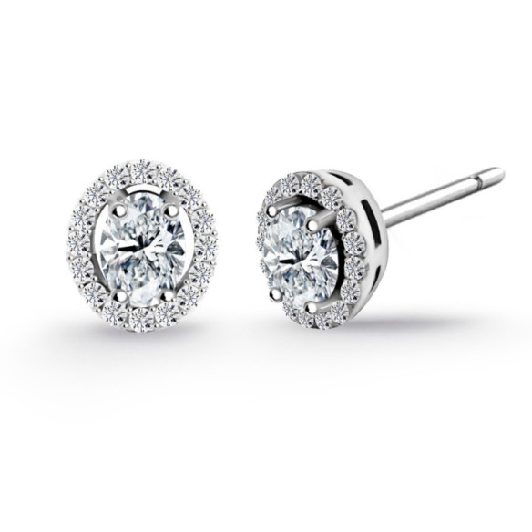 Angie Diamond Earrings Oval size 0.66 - Diamond Earrings