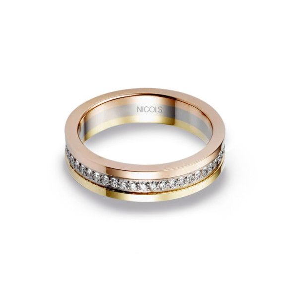 Anillo Diamantes Eternity Chloe 4mm Tres Oros - Eternity Anelli completa alleanza