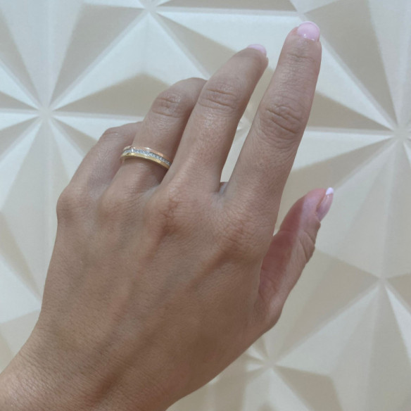 Anillo Diamantes Eternity Chloe 4mm Tres Oros - Eternity Anelli completa alleanza