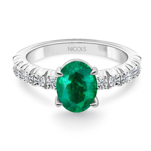Anillo Esmeralda oval Lola 1.20 Quilates - Anéis de noivado verde