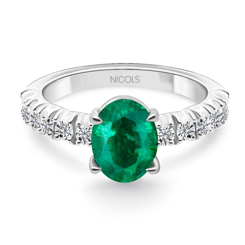 Lola Oval Emerald Ring 1.20 Carat - Green engagement rings