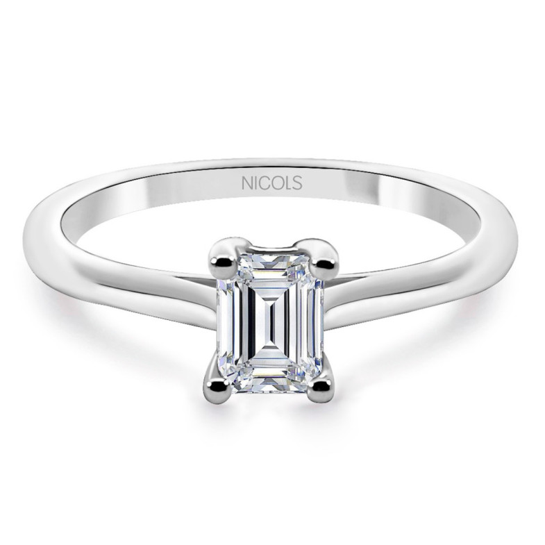 Diamond Ring 0.45 Emerald Cut Camille Engagement - Emerald Cut