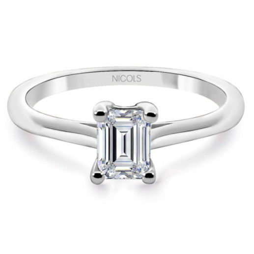Diamond Ring 0.50 Emerald Cut Camille Engagement - Emerald Cut