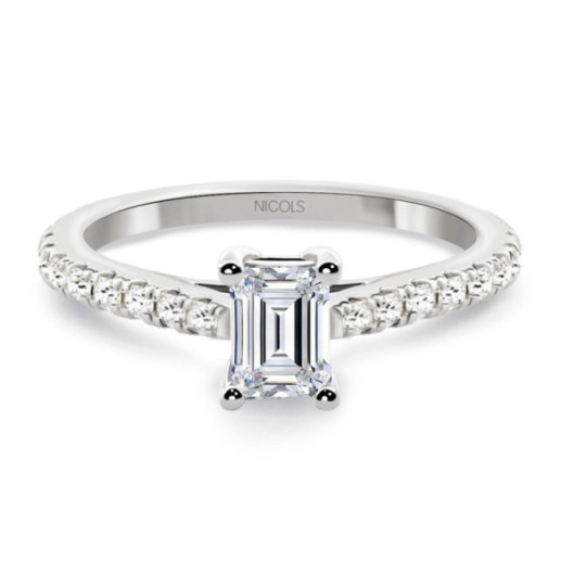 Anillo Diamante 0.50 Esmeralda Camille - ANéIS