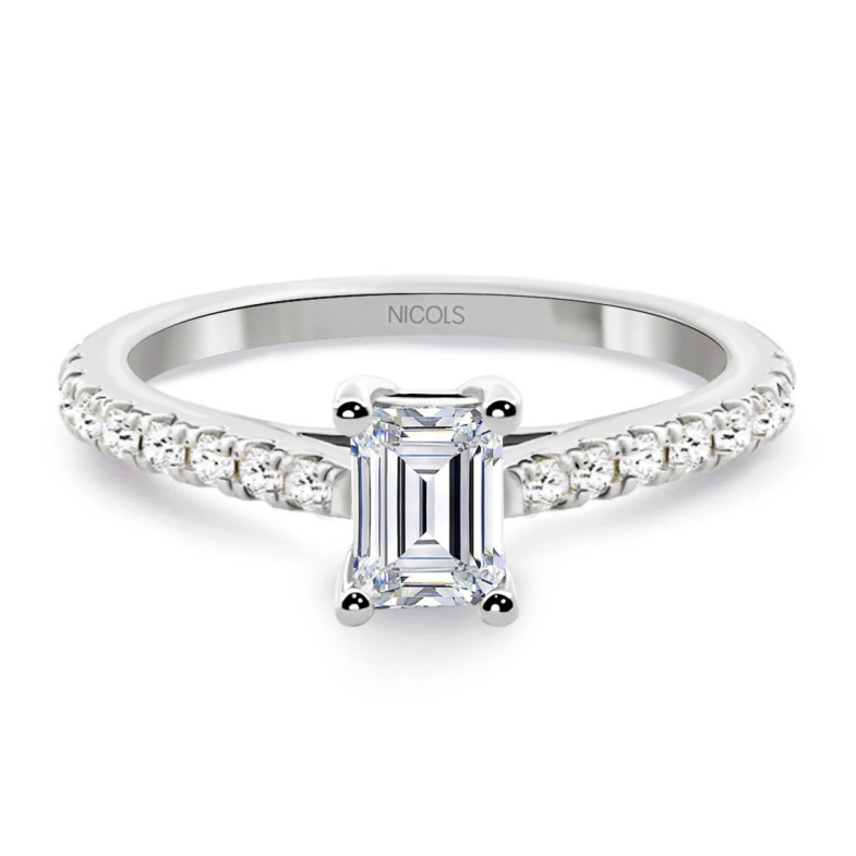 Anillo Diamante 0.50 Esmeralda Camille - ANéIS