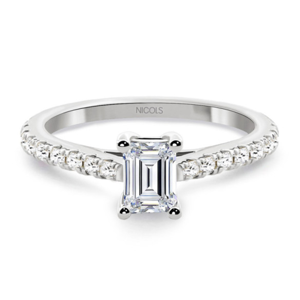 Anillo Diamante 0.50 Esmeralda Camille - ANILLOS