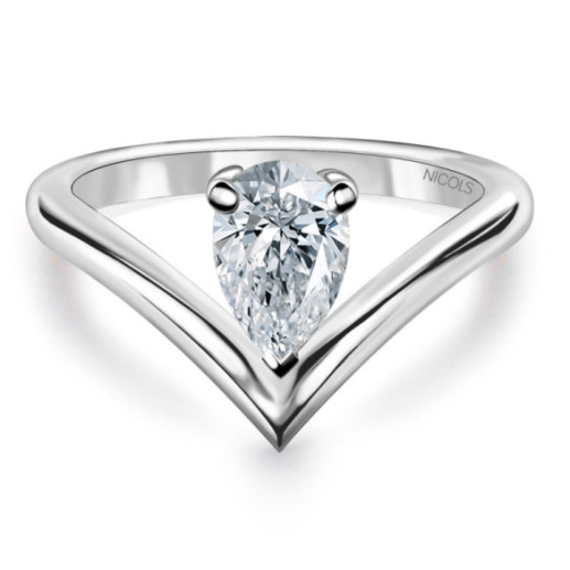 Anillo Solitario Diamante Pera Paradise 0.50 Ct - TALLA PERA