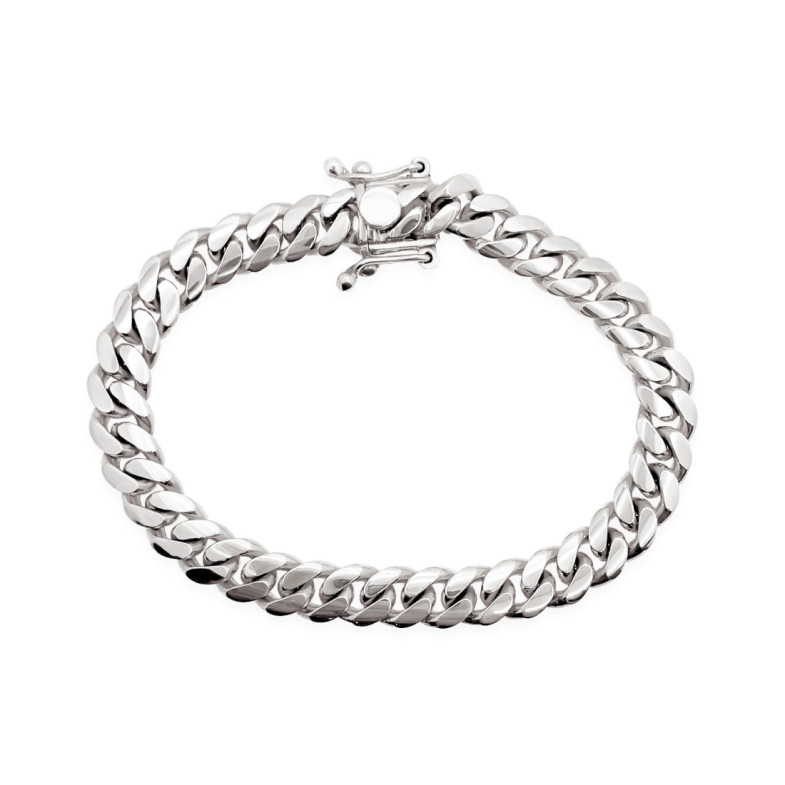 Cuban Bracelet 20cm Solid Sterling Silver 925 7mm - Silver Jewelry