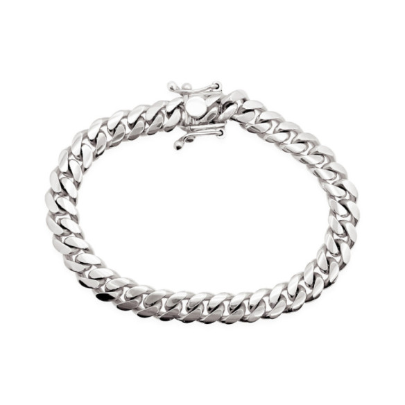 Cuban Bracelet 20cm Solid Sterling Silver 925 7mm - Silver Jewelry