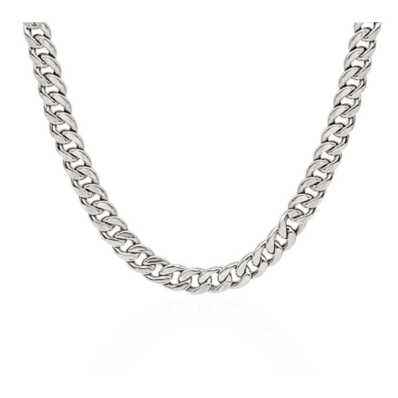 Cuban Chain 60cm Solid Sterling Silver 925 7mm - Silver Jewelry