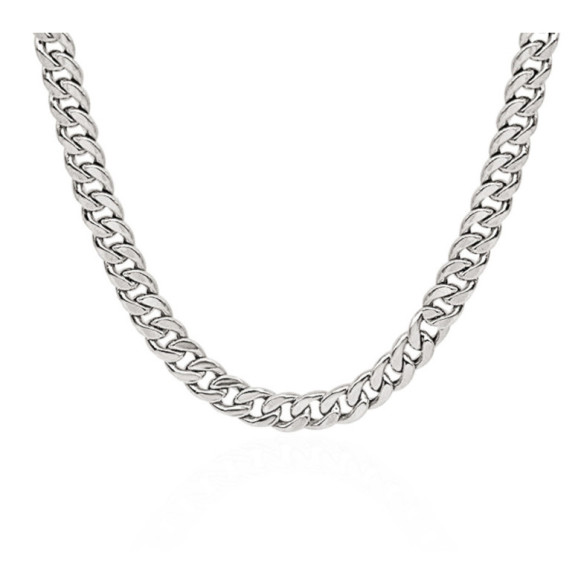 Cuban Chain 60cm Solid Sterling Silver 925 7mm - Silver Jewelry