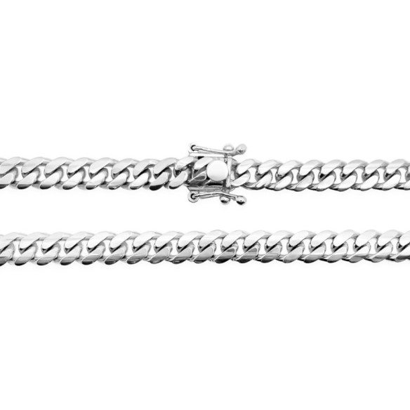Cuban Chain 60cm Solid Sterling Silver 925 7mm - Silver Jewelry