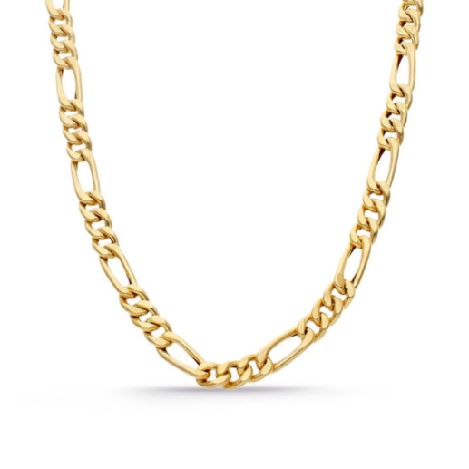 Cadena Hombre 60cm Oro Amarillo Maciza 18K Figaro 3-1 - Cadeia cubana