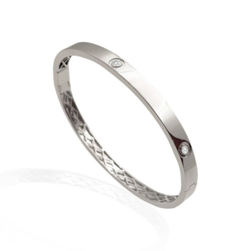 White Gold and Diamond Bracelet Armonía Screws 5mm - Gold bracelets
