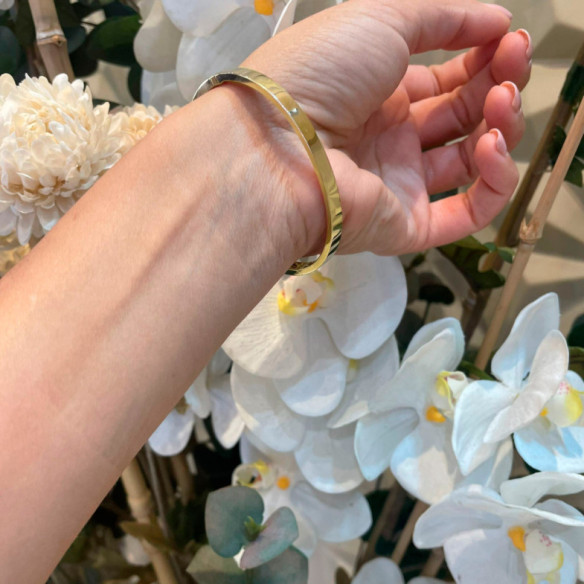 Brazalete de Oro Amarillo y Diamantes Tornillos Armonia 5mm - BRACELETS