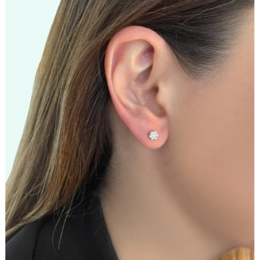 Pendientes Diamantes Camelia 0.76 Dormilonas - Pendientes de Novia 2