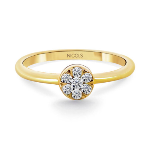 Anillo Pasión de Diamantes 0.15 Oro Amarillo - Anillos de Compromiso Rosetón