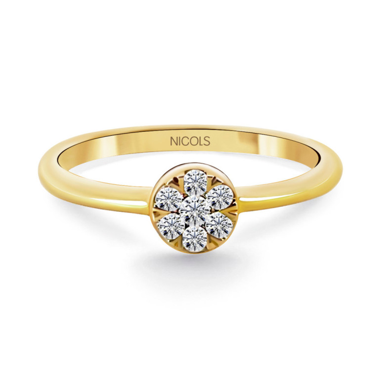 Anello diamante passione 0.15 oro giallo - Anelli di fidanzamento Rosetta