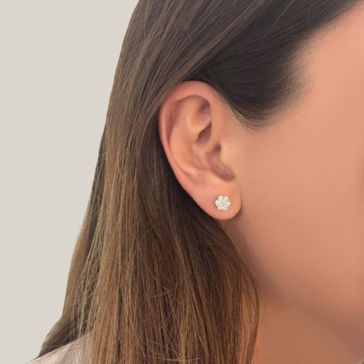 Brincos Camélia Diamante 0.30 Dormilonas - Brincos de noiva 2