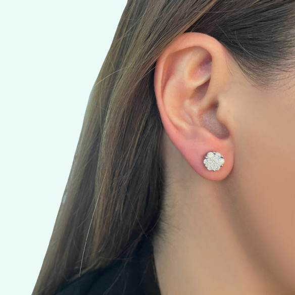 Pendientes Diamantes Camelia 1.50 Dormilonas - Pendientes de Novia